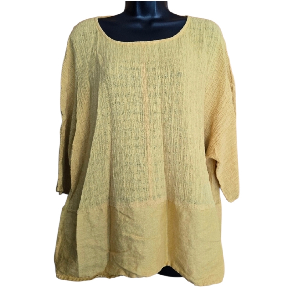 Joie Linen Gauze Textured Tunic Boho Hippie Fall Size 1X